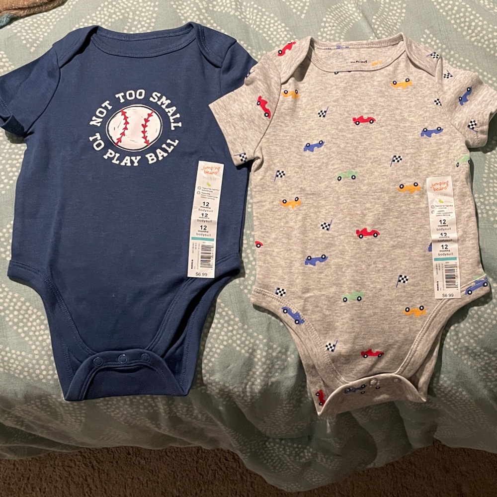 Jumping Beans 12 month Onsies - Set of 2 - NWT